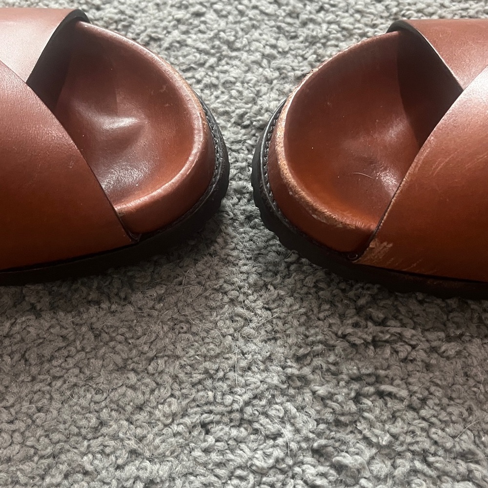 Saint Laurent Brown Leather Sandals - Picture 6 of 7